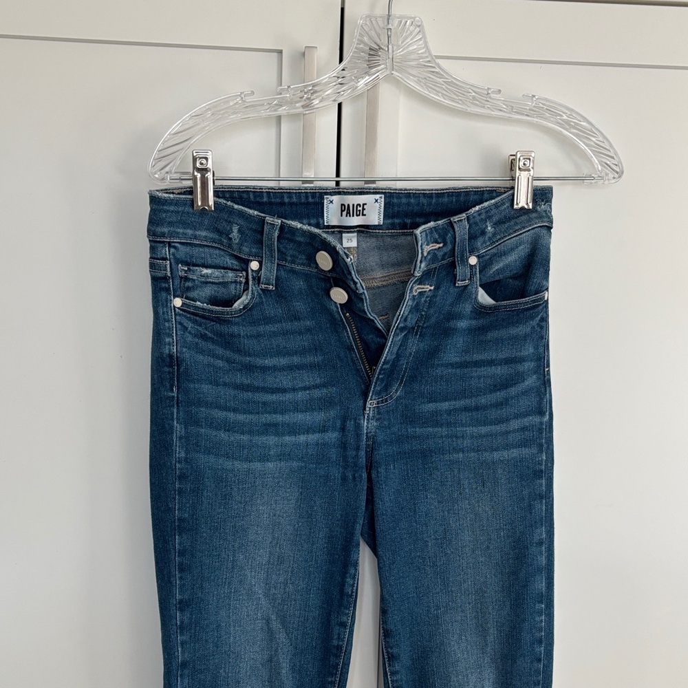 PAIGE Women's High Rise Dark Blue Jeans